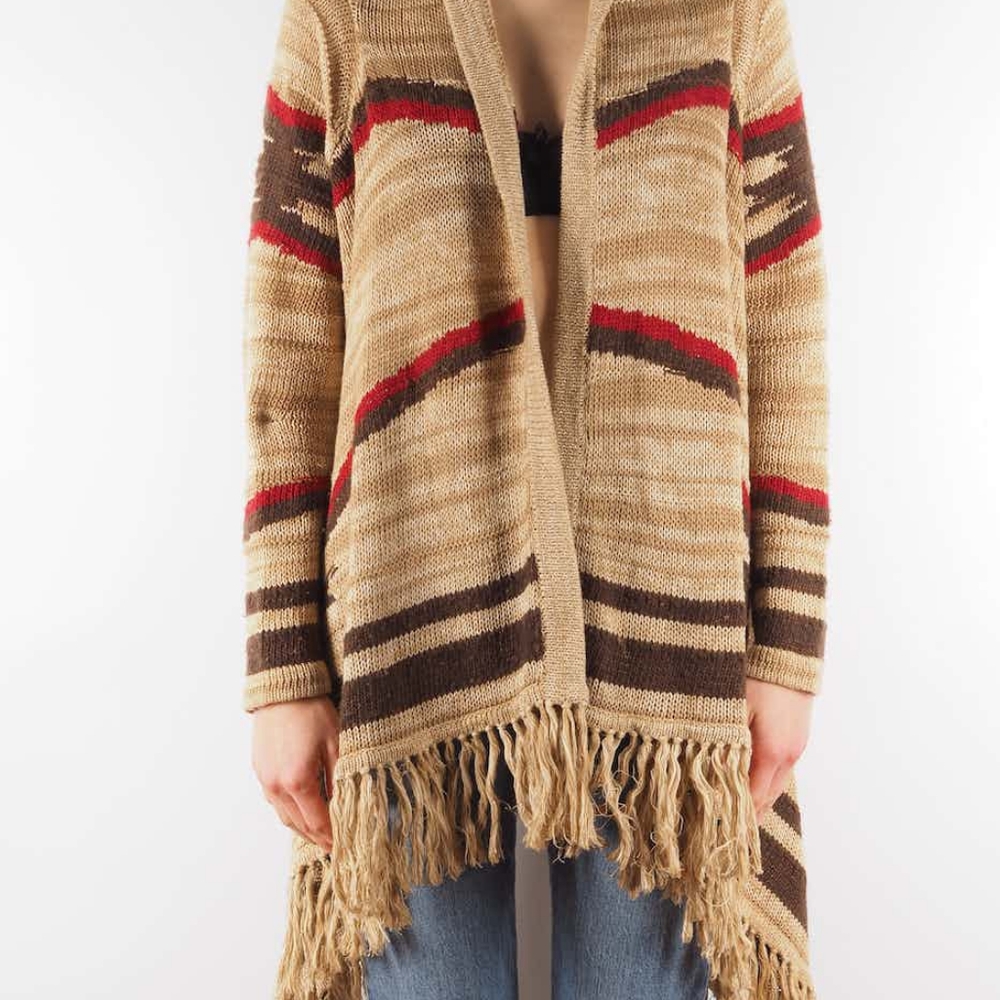 Ralph Lauren Vintage Women's Brown Linen Poncho CapeSize: Women's / S/M